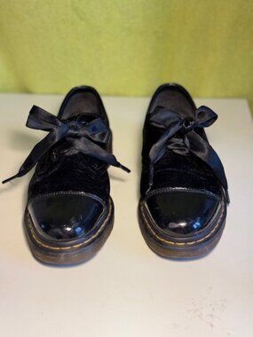 Dr. Martens vintage velvet and patent Oxford shoes
